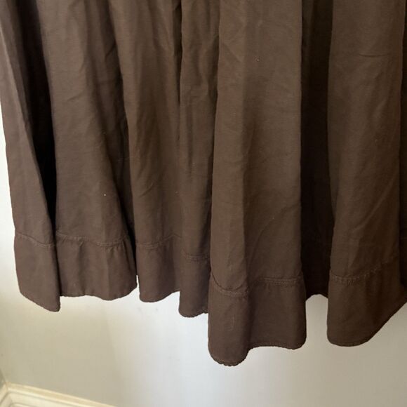 LUNA LUZ Brown Drape Shoulder DRESS Sz M MADE IN USA Cotton Blend T17 - Picture 5 of 8